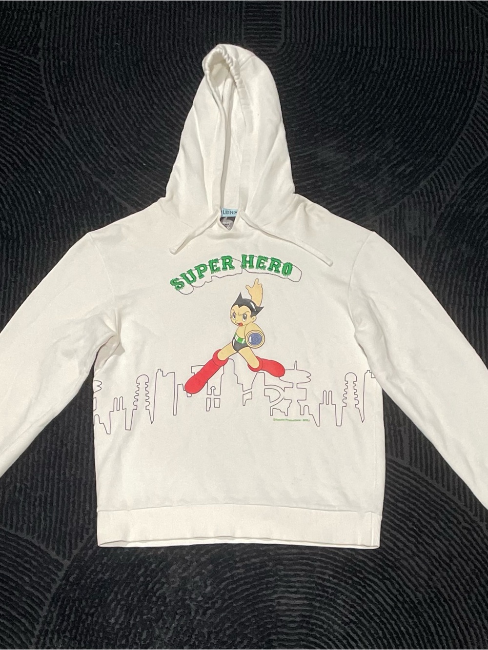 Unbranded White 'Super Hero' Graphic Zip-Up Hoodie Sweater